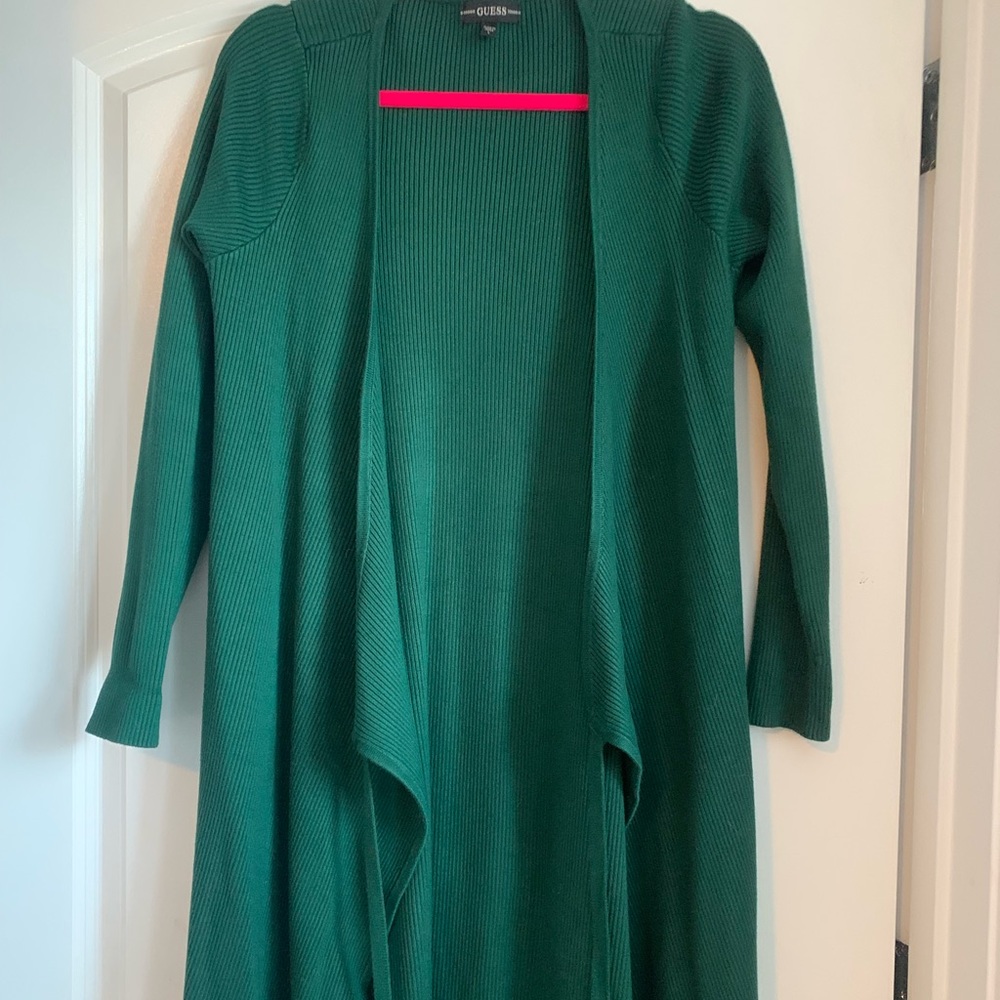 Green Guess size L floor length cardigan
